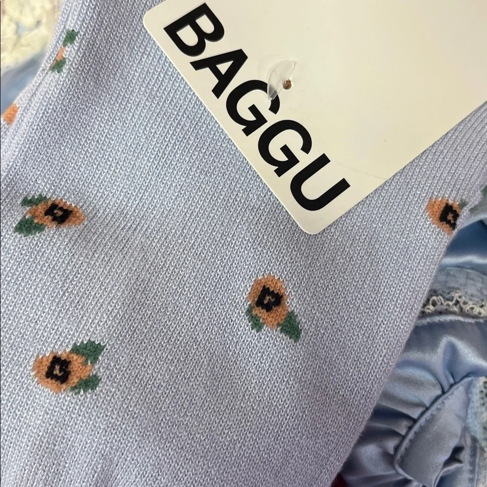 BAGGU Blue Rosette Socks New